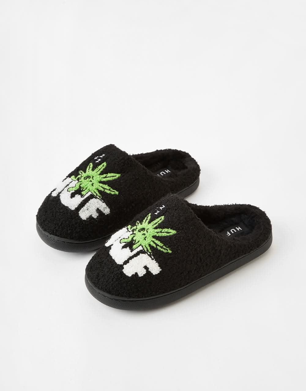 HUF Fuzzy Slippers - Black