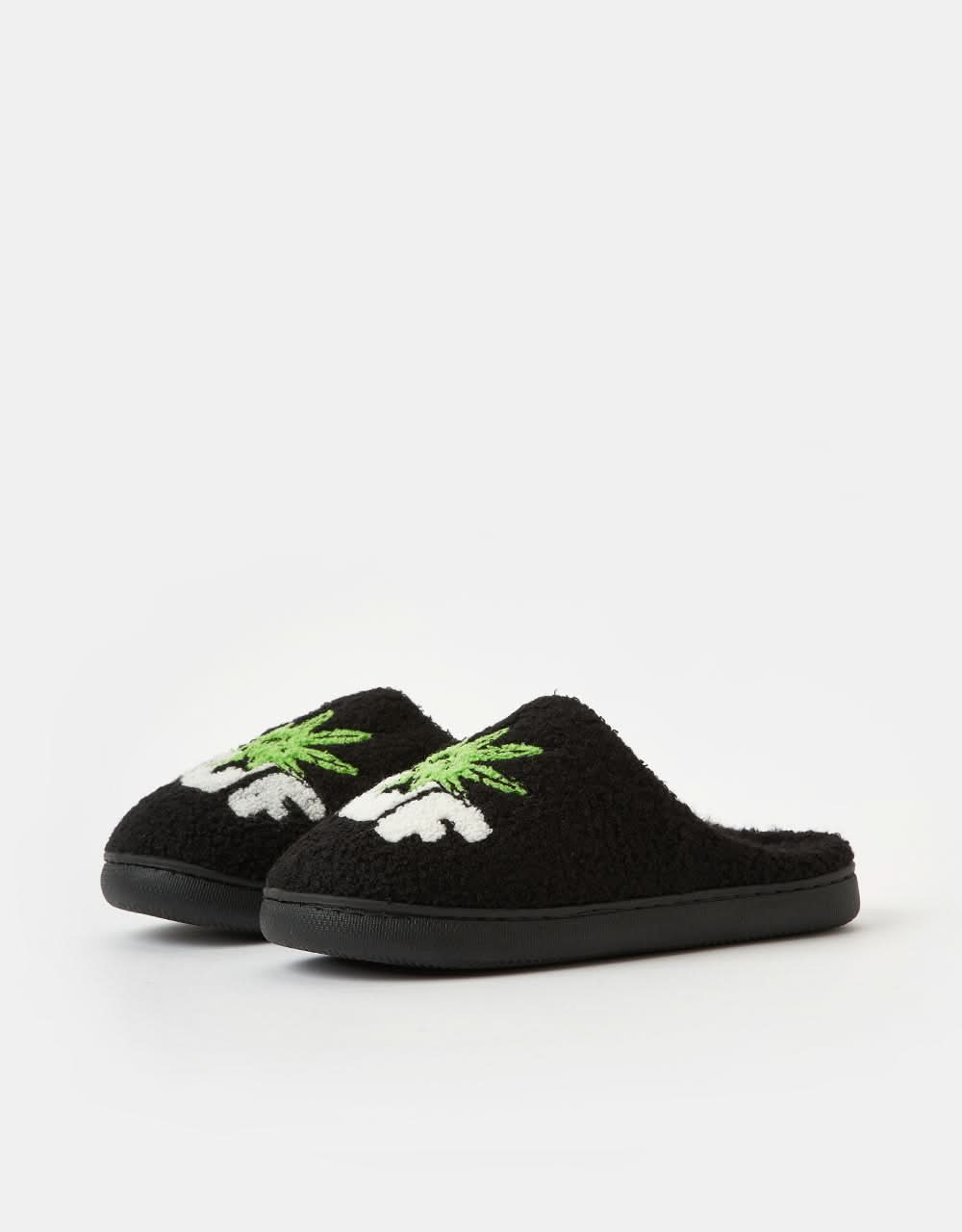 HUF Fuzzy Slippers - Black