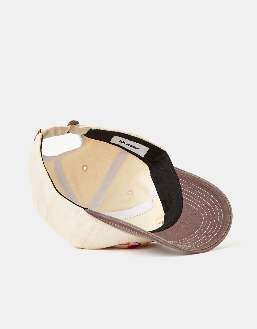 Butter Goods Art 6 Panel Strapback Cap - Natural/Dusk