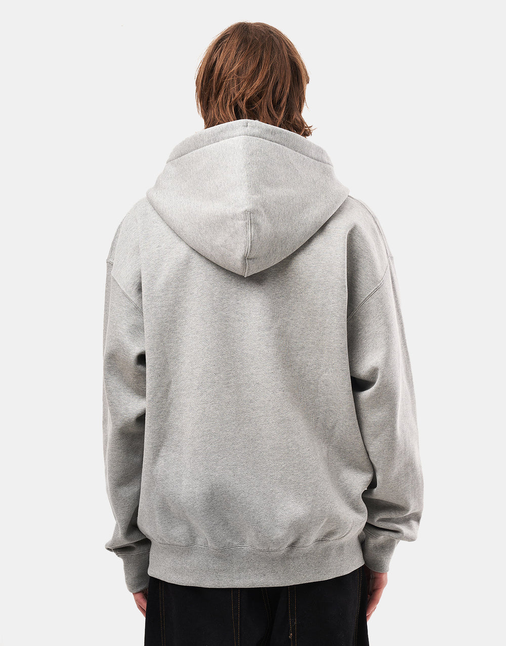 Nike Solo Swoosh Full Zip Hoodie - Dark Grey Heather/White