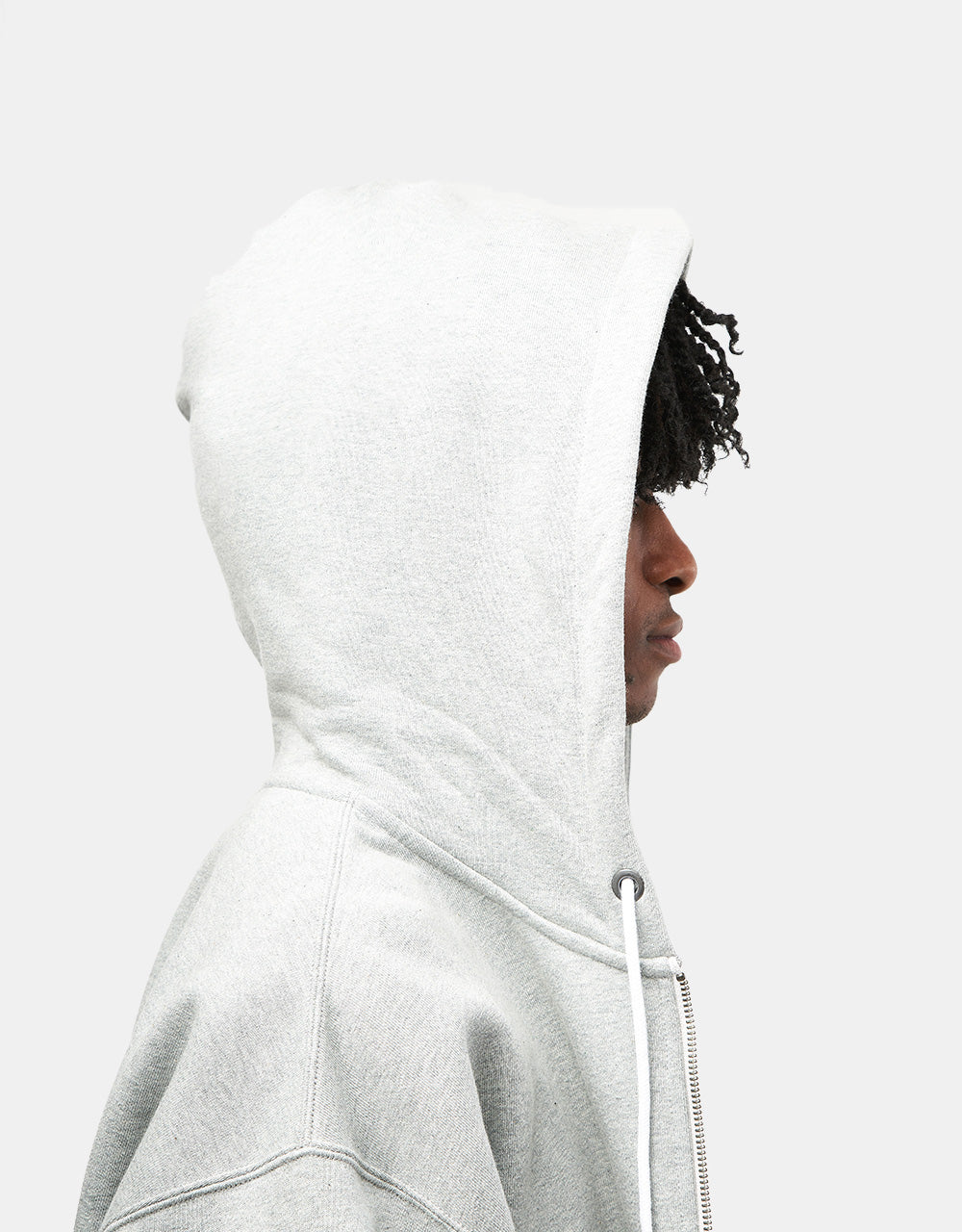 Nike Solo Swoosh Full Zip Hoodie - Dark Grey Heather/White