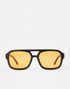 Route One Flat Top Sunglasses - Black (Orange Lens)