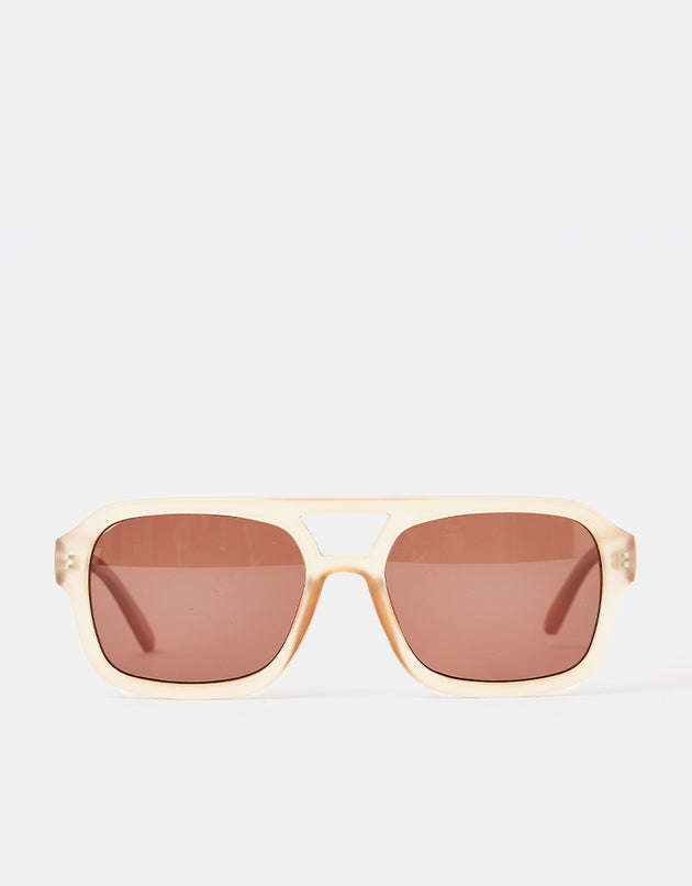 Route One Flat Top Sunglasses - Clear Brown (Brown Lens)