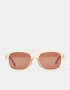 Route One Flat Top Sunglasses - Clear Brown (Brown Lens)