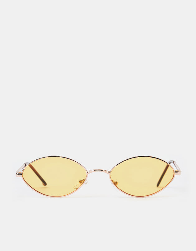 Route One Oval Rimmed Sunglasses - Gold (Orange Lens)