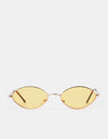 Route One Oval Rimmed Sunglasses - Gold (Orange Lens)