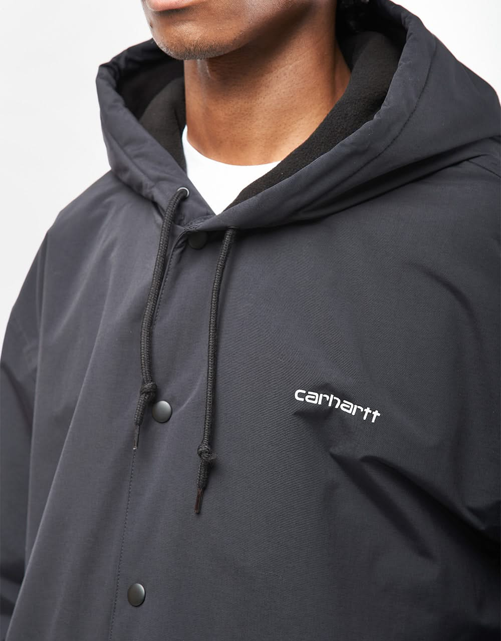 Carhartt WIP Hooded Coach Jacket - Black/White