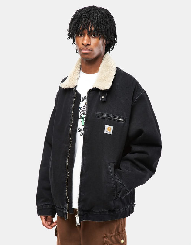 Carhartt WIP Herrald Jacket - Black/Wall (Stone Washed)