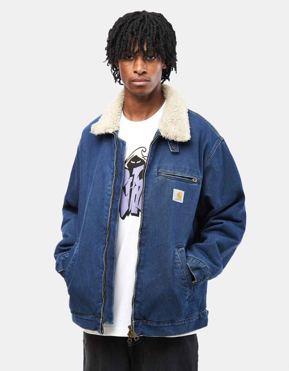 Carhartt WIP Herrald Jacket - Blue/Wall (Stone Washed)