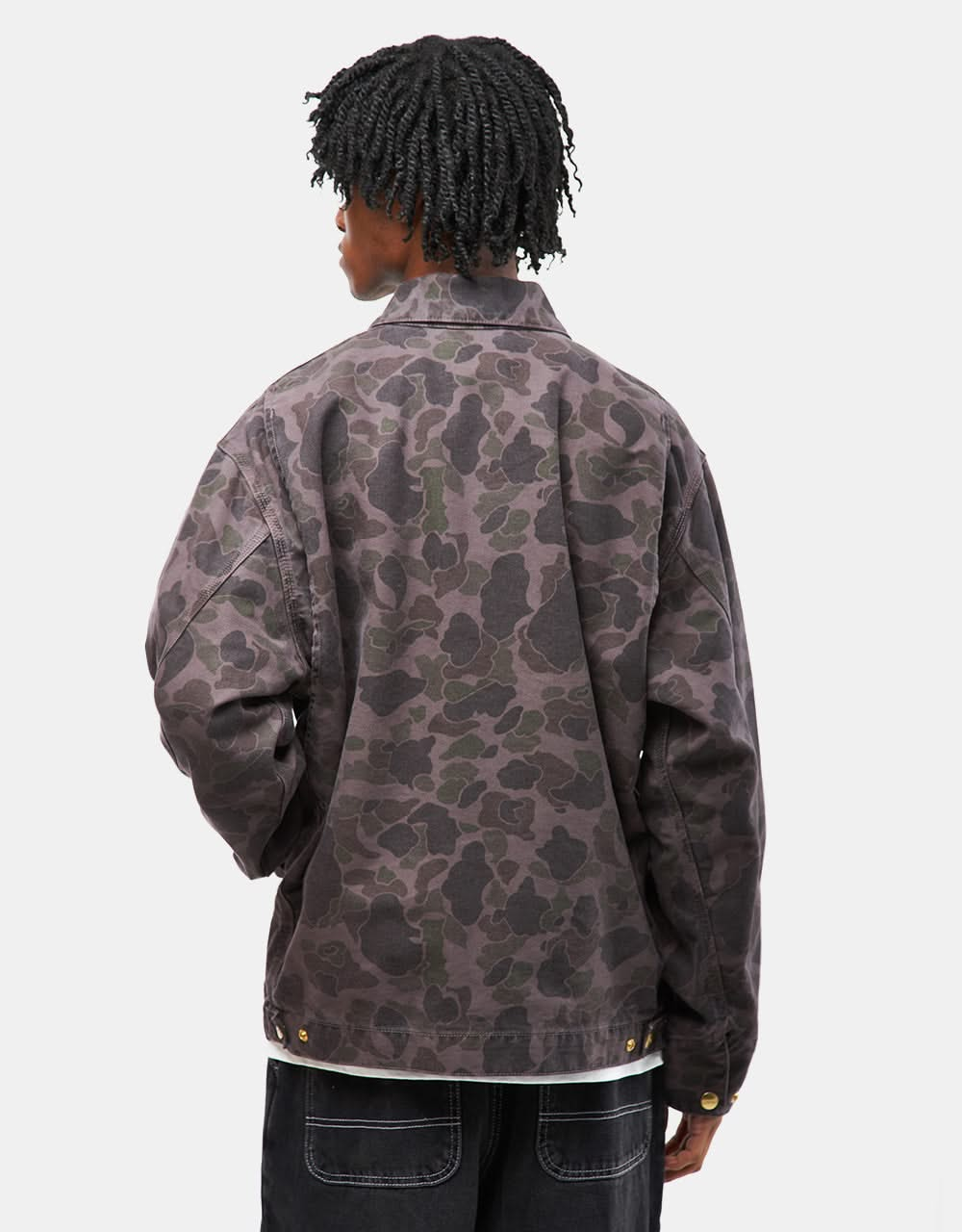 Carhartt WIP Duck Detroit Jacket - Camo Duck/Green/Graphite (Garment Dyed)