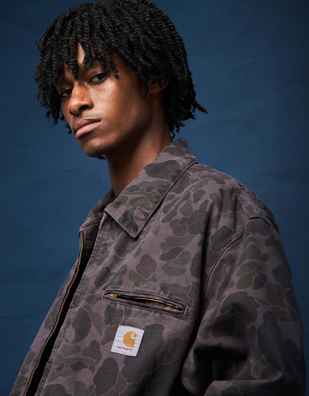 Carhartt WIP Duck Detroit Jacket - Camo Duck/Green/Graphite (Garment Dyed)