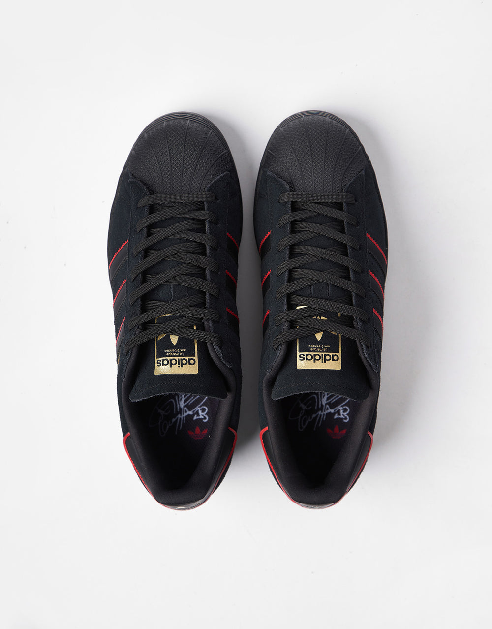 adidas x Felipe Superstar ADV Skate Shoes - Core Black/Better Scarlet/Gold Metallic