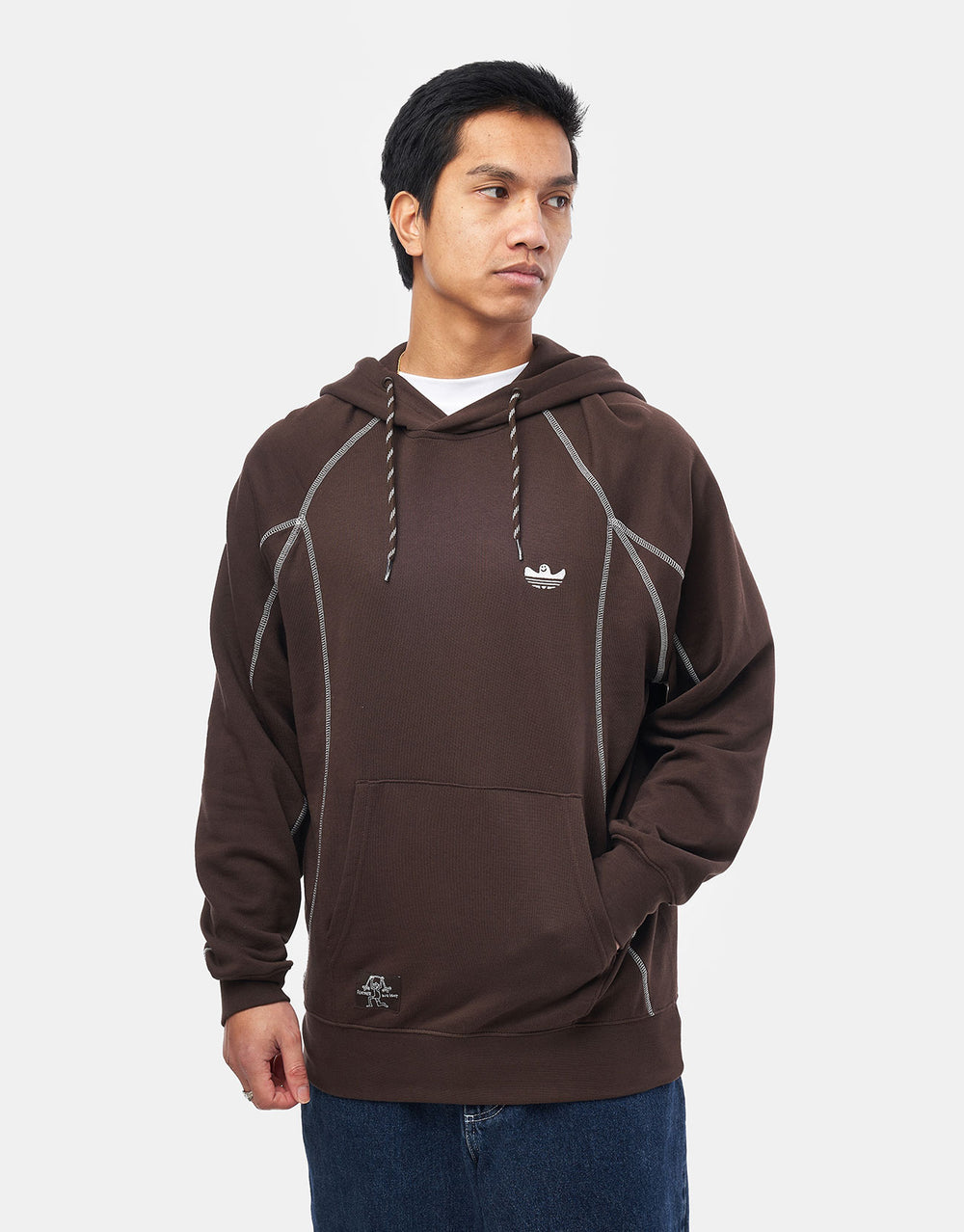 adidas Shmoo Pullover Hoodie - Dark Brown/White