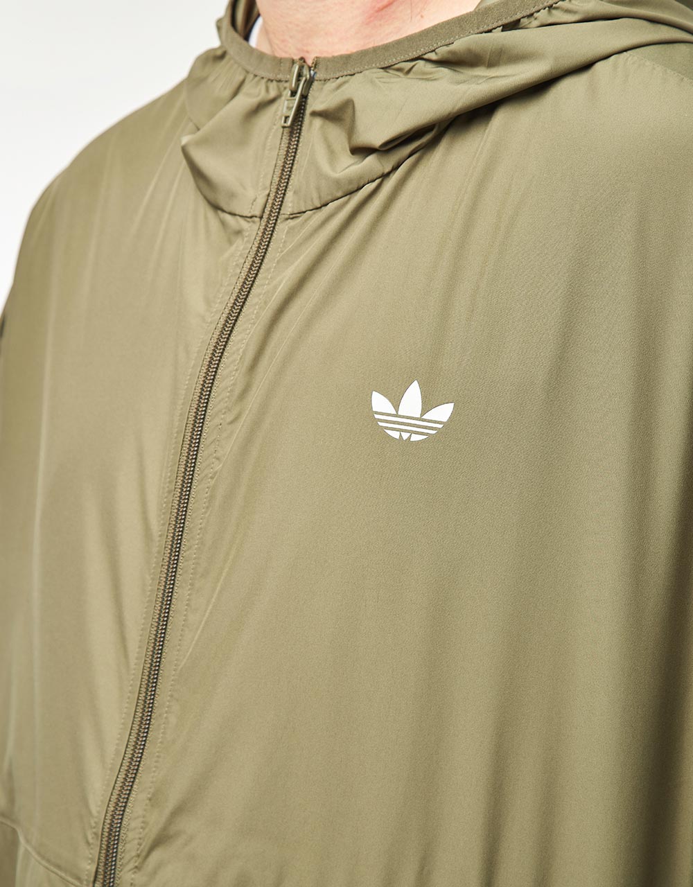 adidas Windbreaker - Olive/White