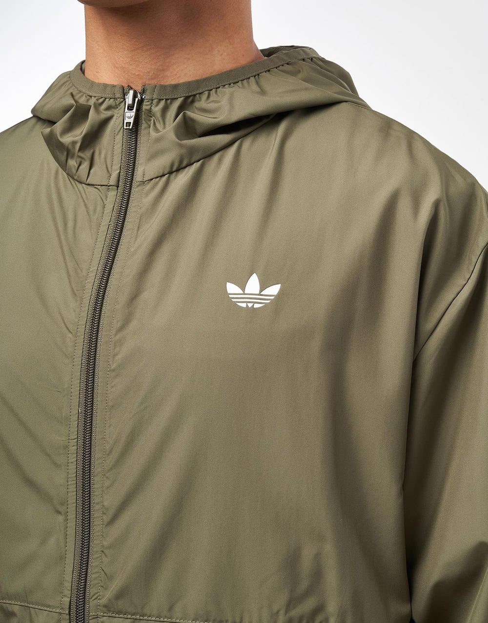 adidas Windbreaker - Olive/White