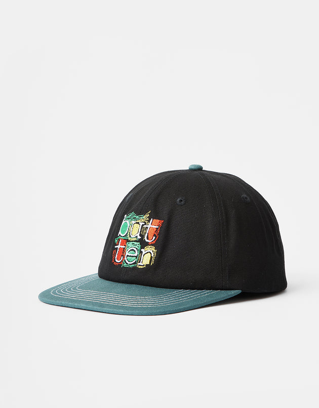 Butter Goods Scribble 6 Panel Cap - Black/Sage