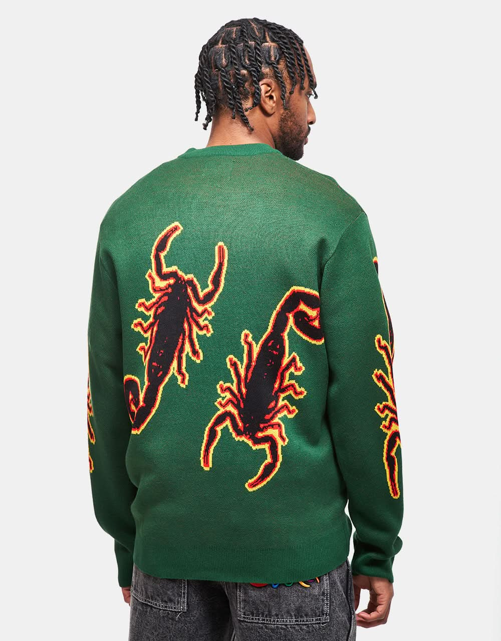 Butter Goods Scorpion Knitted Sweater - Forest Green