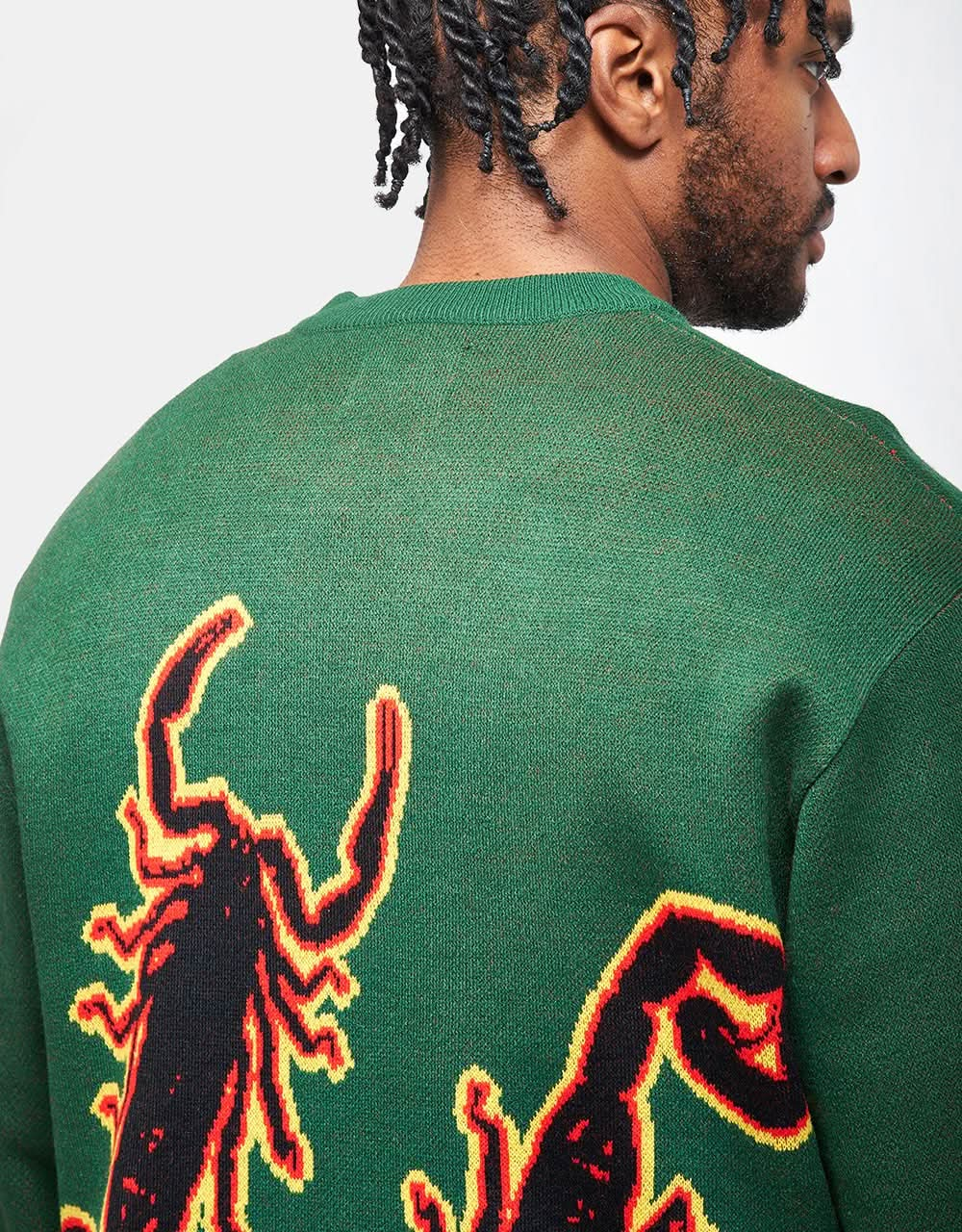 Butter Goods Scorpion Knitted Sweater - Forest Green