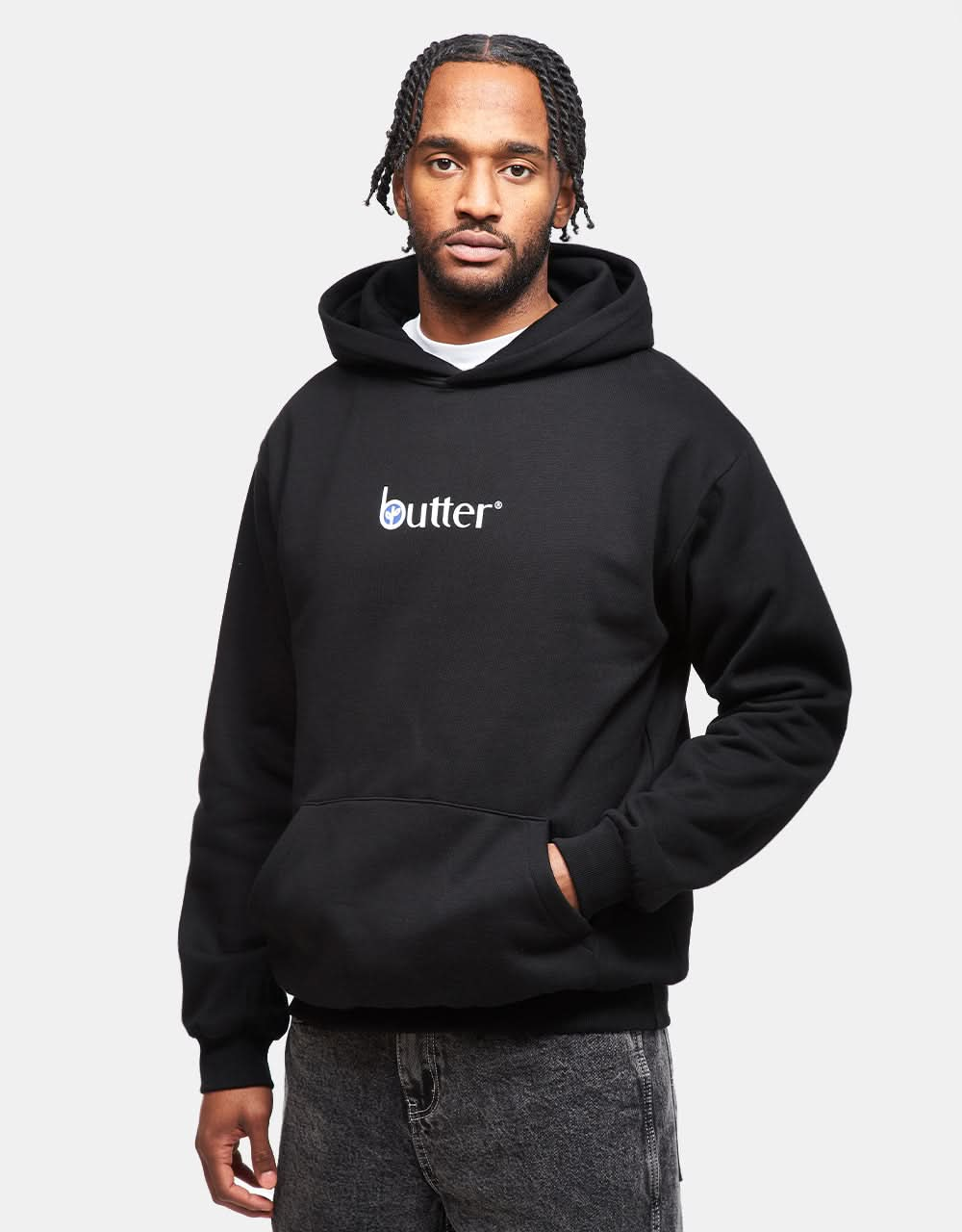 Butter Goods Leaf Classic Logo Pullover Hoodie - Black