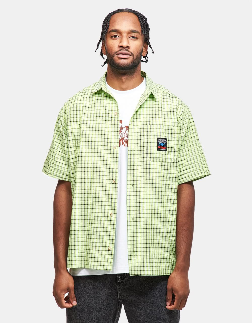 Butter Goods Terrain S/S Shirt - Lime/Black