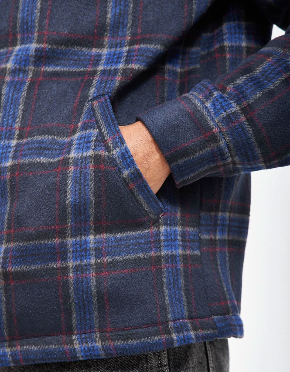 Butter Goods Plaid Flannel Insulated Overshirt - Navy