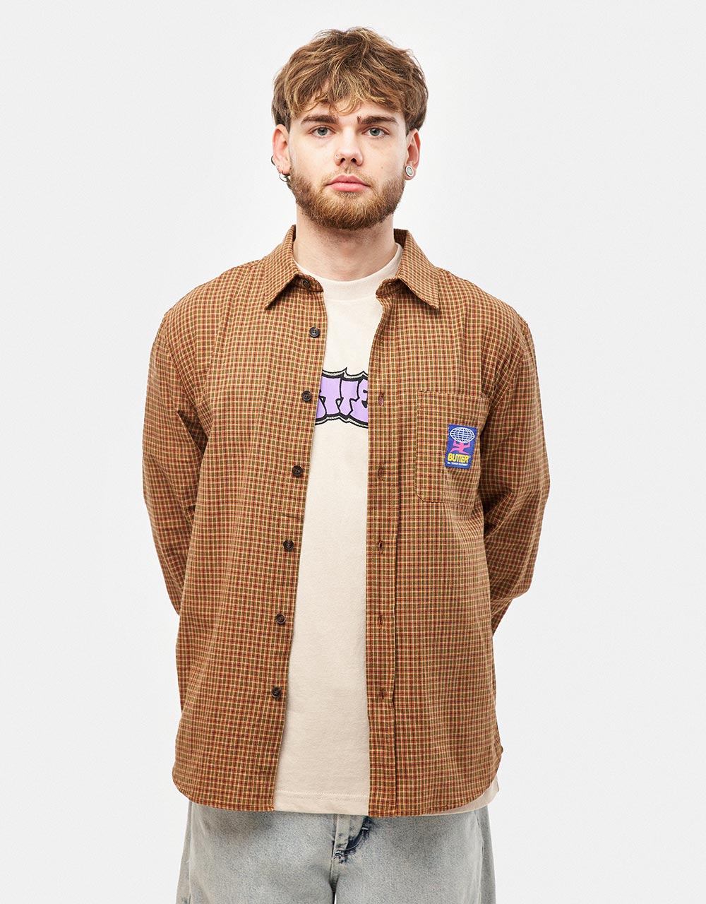 Butter Goods Terrain L/S Shirt - Brown Green