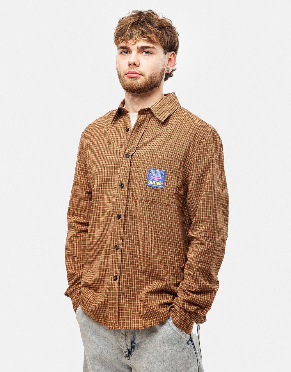 Butter Goods Terrain L/S Shirt - Brown Green