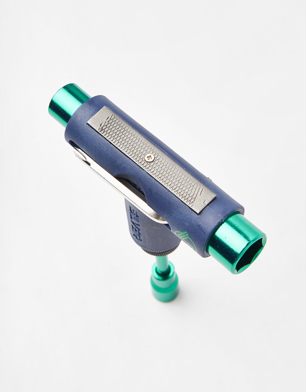 Silver Ratchet Skateboard Tool - Blue/Green