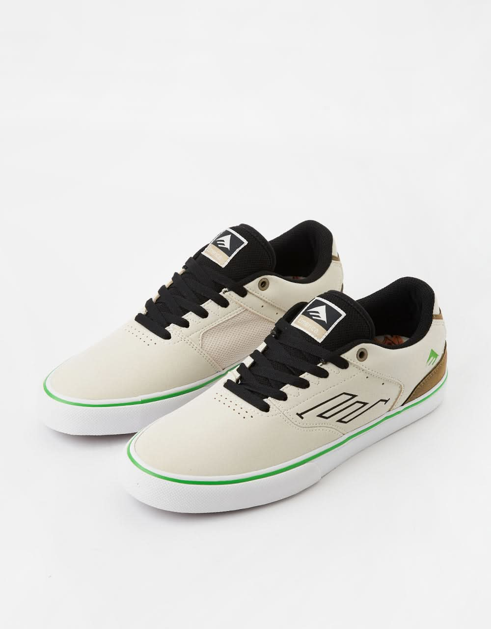 Emerica The Low Vulc Skate Shoes - Tan/Green