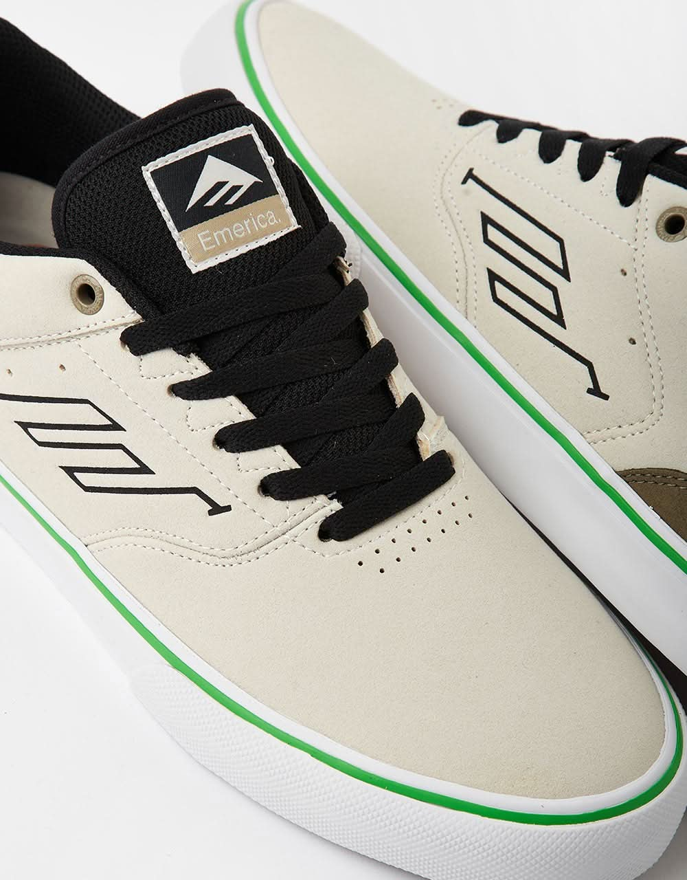 Emerica The Low Vulc Skate Shoes - Tan/Green