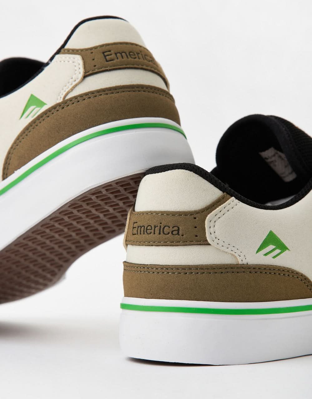 Emerica The Low Vulc Skate Shoes - Tan/Green