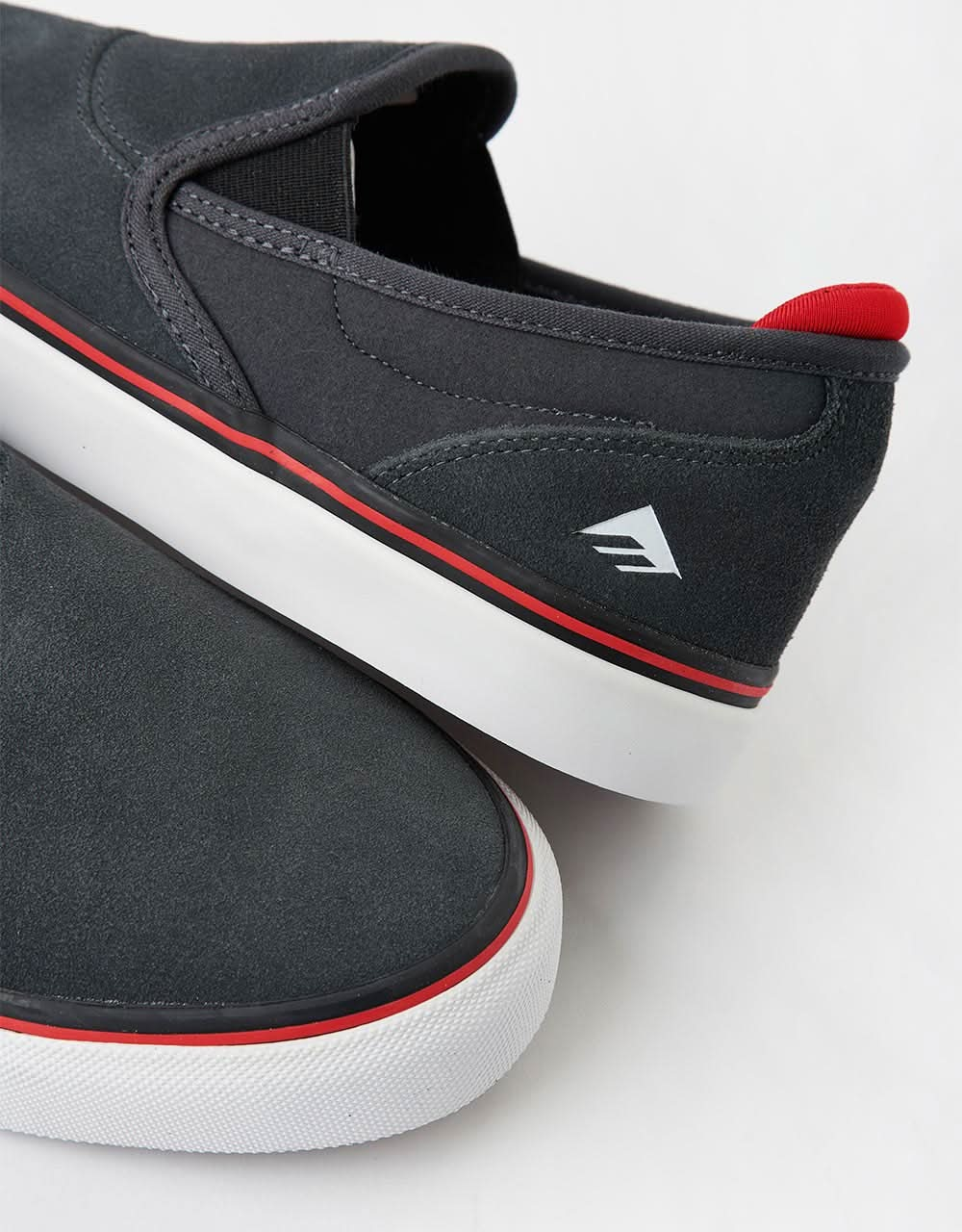 Emerica Wino G6 Slip-On Skate Shoes - Dark Grey/Black/ Red