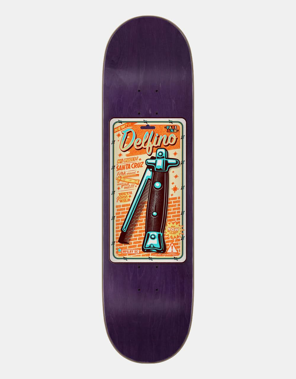 Santa Cruz Delfino Switchblade Comb Skateboard Deck - 8.25"