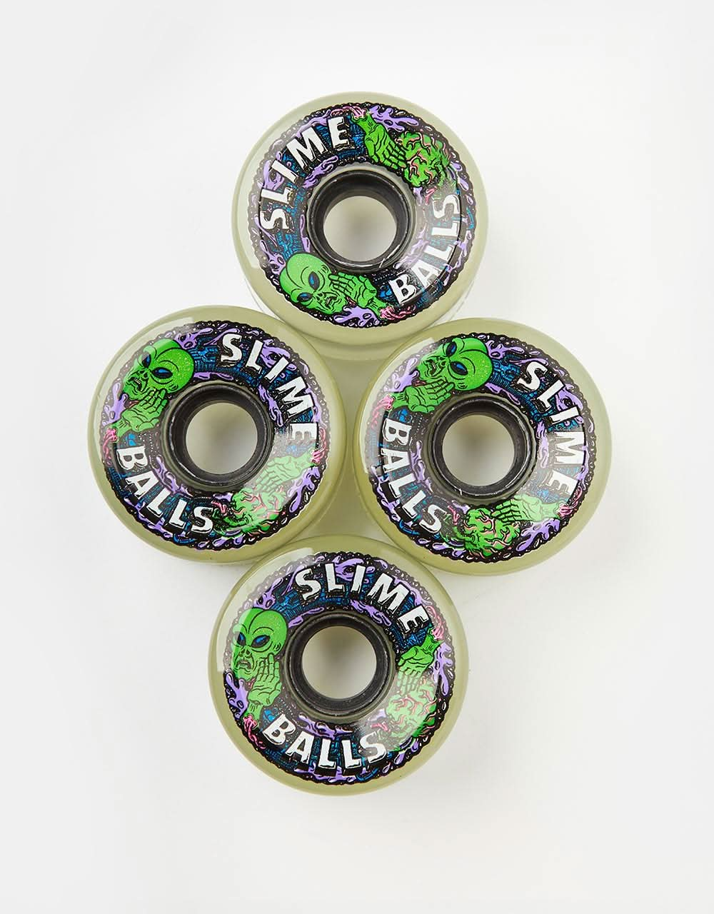 Slime Balls Alien OG Slime GITD 78a Skateboard Wheels - 60mm