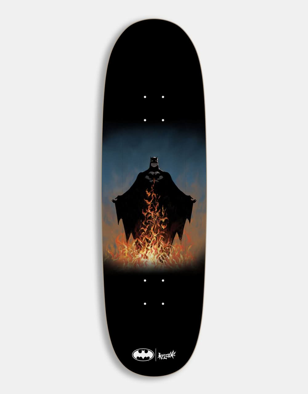 Welcome x Batman Bat Flames on Boline 2.0 Skateboard Deck - 9.5"