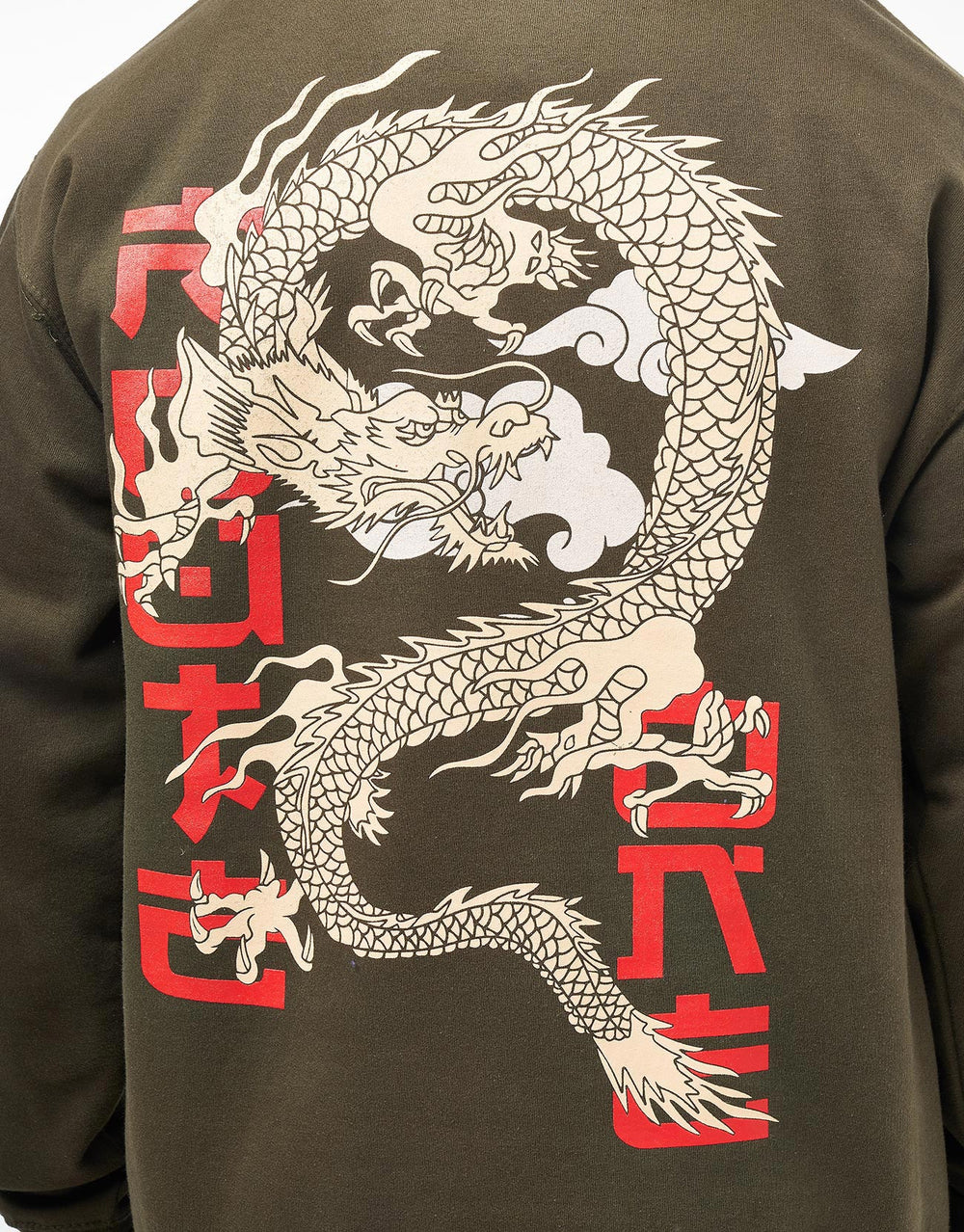 Route One Dragon Pullover Hoodie - Combat Green