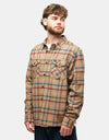 RVCA Hughes Flannel L/S Shirt - Bombay Brown