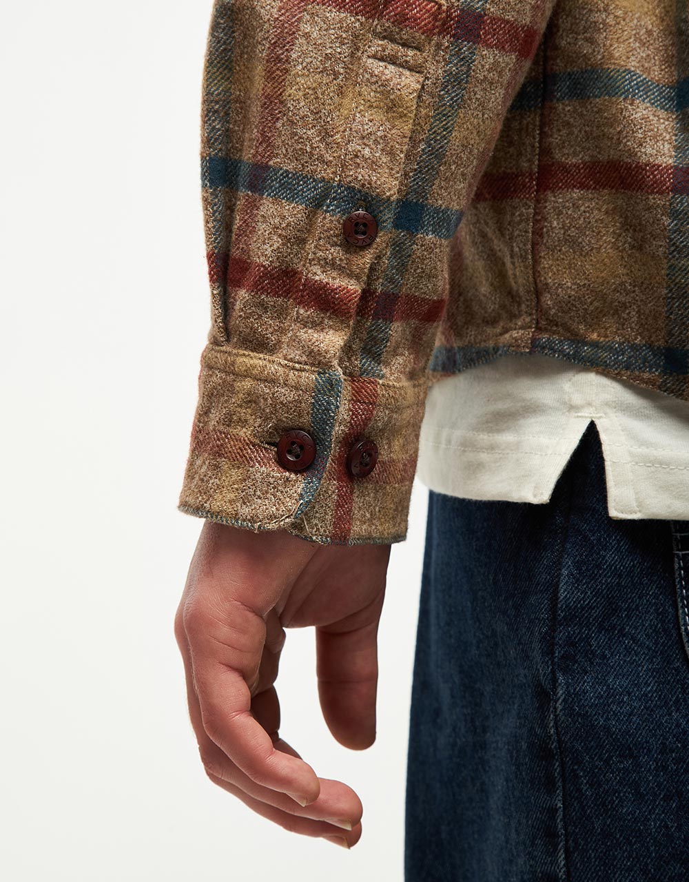 RVCA Hughes Flannel L/S Shirt - Bombay Brown