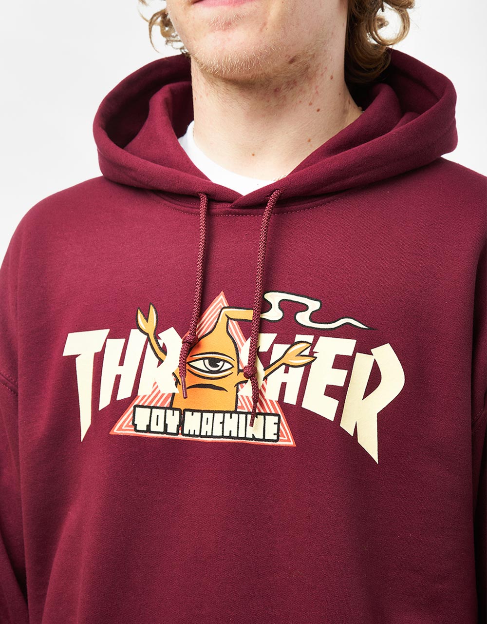 Thrasher x Toy Machine Vortex Pullover Hoodie - Maroon