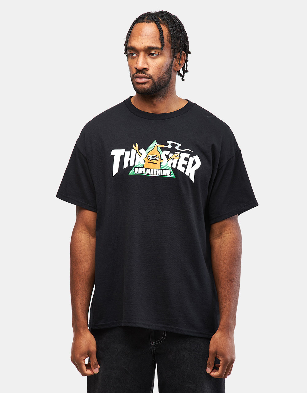 Thrasher x Toy Machine Vortex T-Shirt - Black