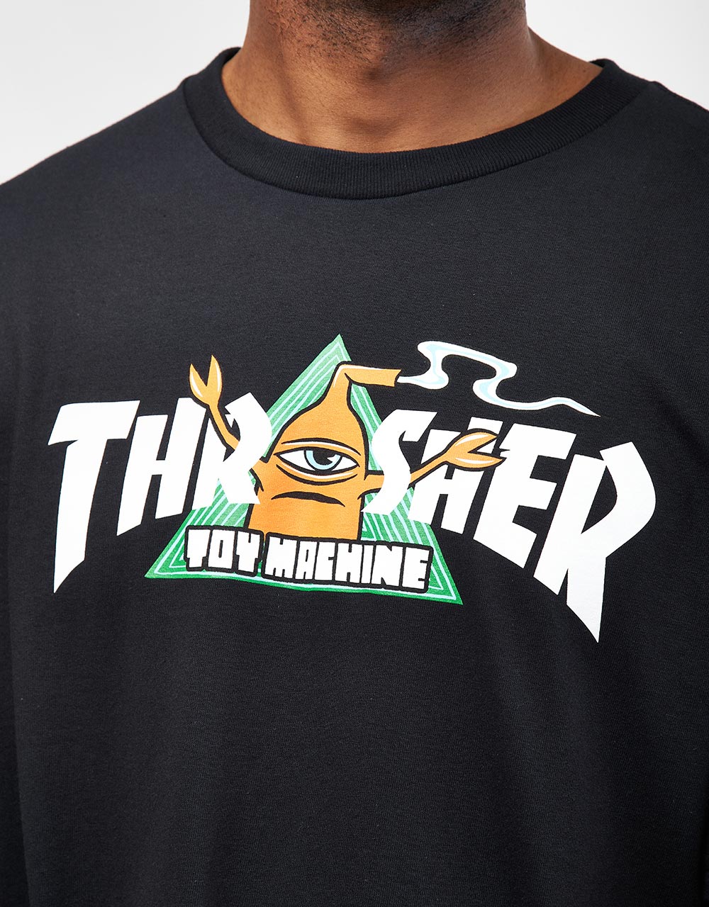 Thrasher x Toy Machine Vortex T-Shirt - Black