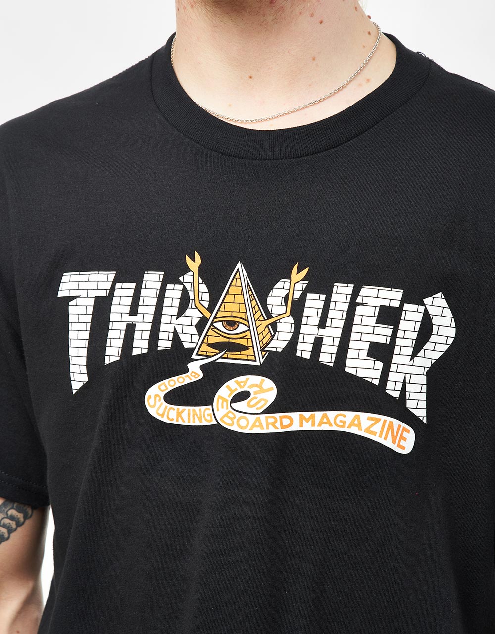 Thrasher x Toy Machine Pyramid T-Shirt - Black