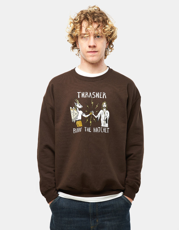 Thrasher x Toy Machine B.T.H Crew Sweatshirt - Dark Chocolate