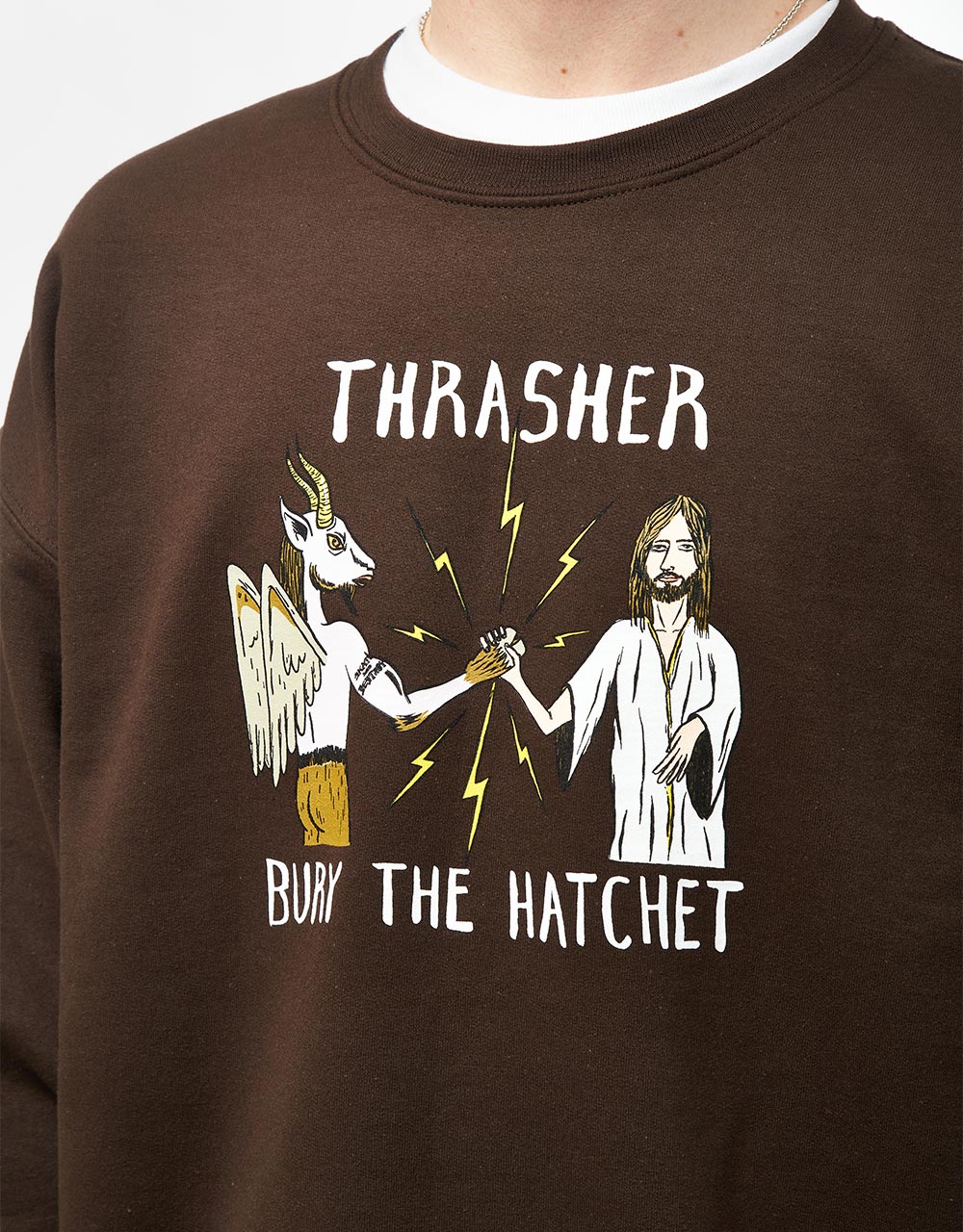 Thrasher x Toy Machine B.T.H Crew Sweatshirt - Dark Chocolate