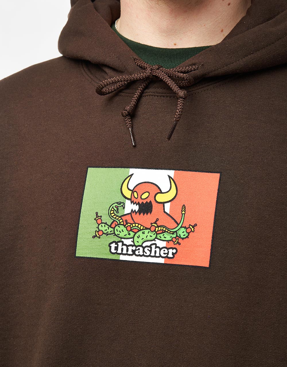 Thrasher x Toy Machine Hecho Pullover Hoodie - Dark Chocolate