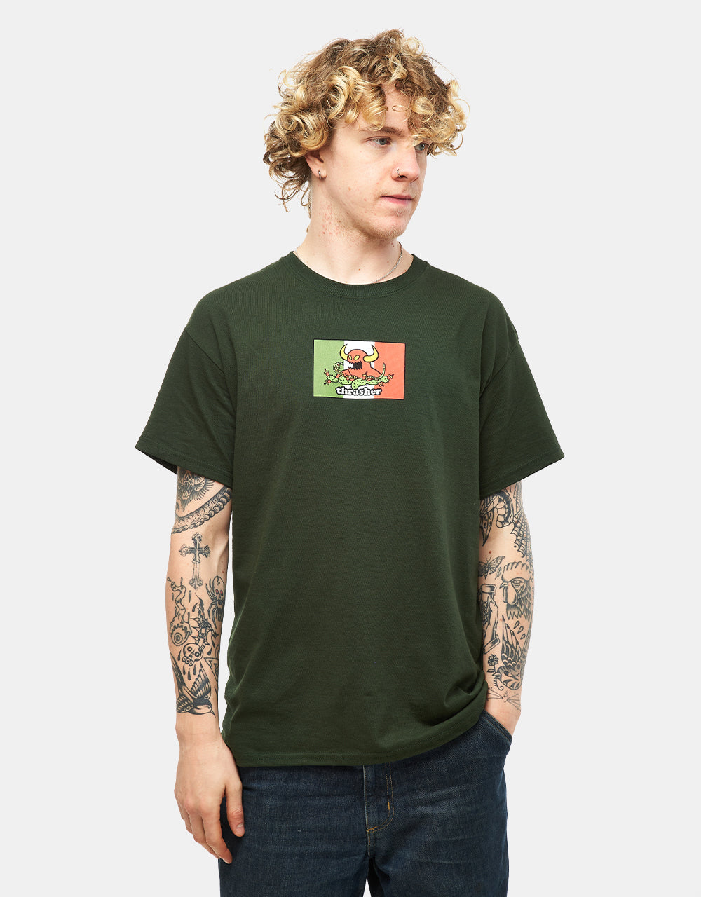 Thrasher x Toy Machine Hecho T-Shirt - Forest Green