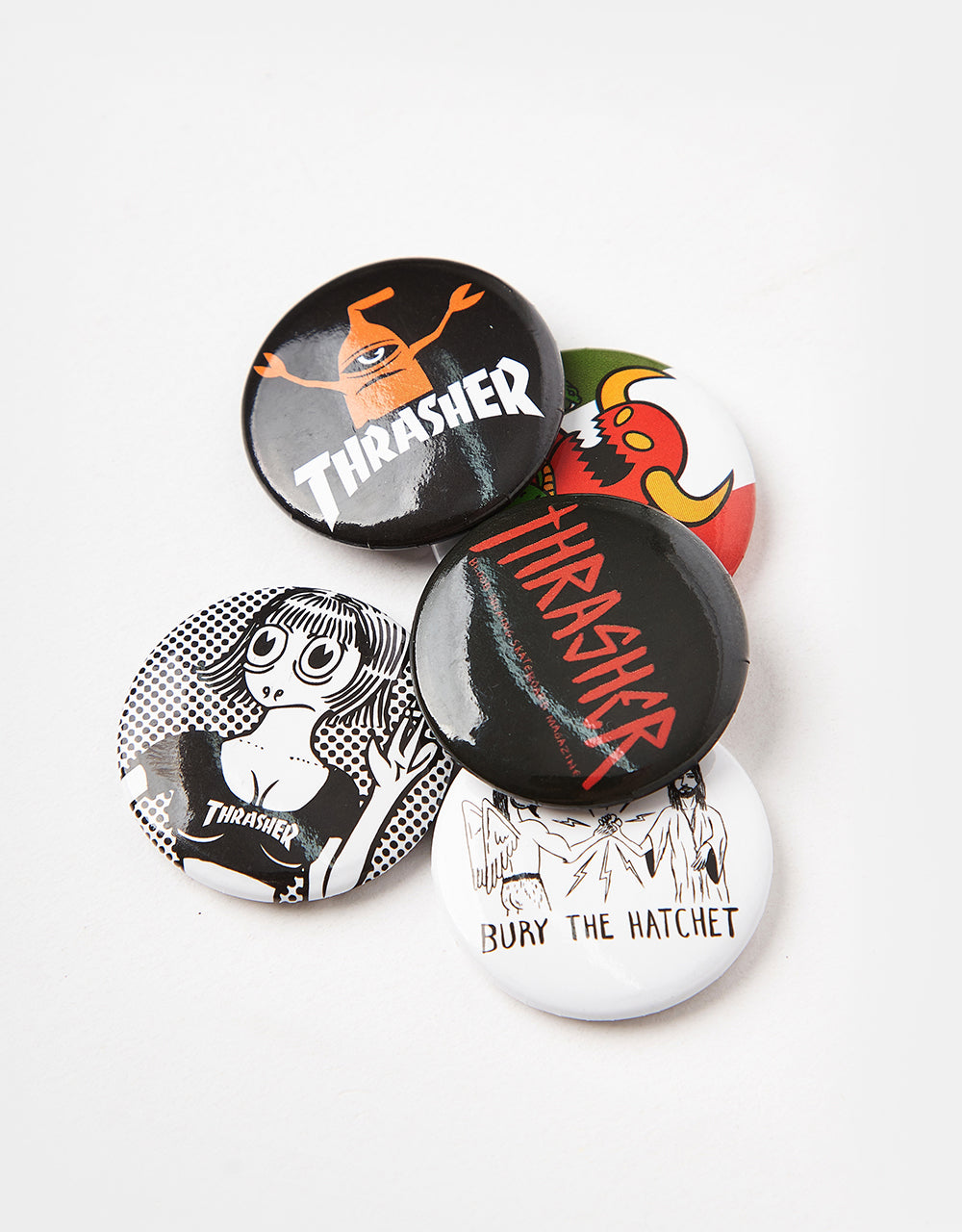 Thrasher x Toy Machine 1" Button Pack (x5)