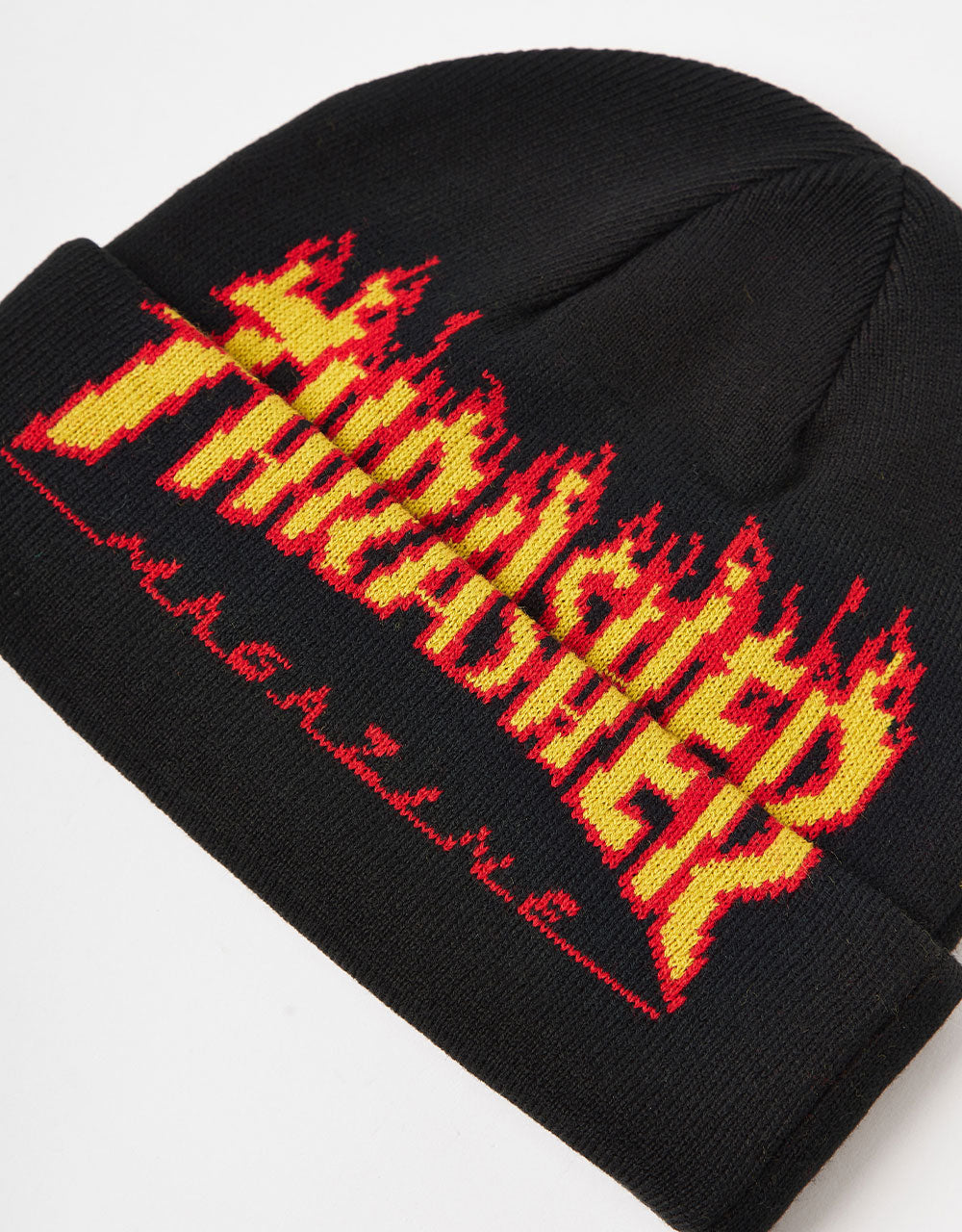 Thrasher Flame Fold Beanie - Black