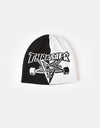 Thrasher Skategoat Spilt Skully Beanie - Black/White