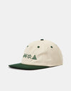 Route One Explorer Unstructured Strapback Cap - Natural/Forest Green